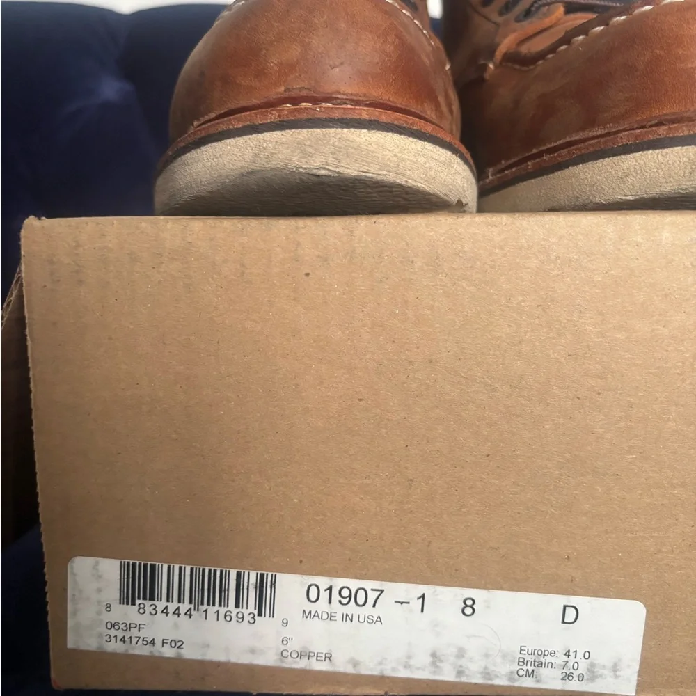 Red Wing Shoes Boots Leather Moc Toe Boots/Copper Rough & Tough
